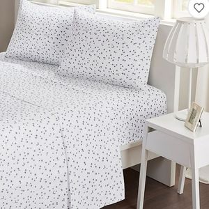 Mi Zone Stars Twin Sheet Set White and Gray